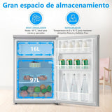 Midea Nevera pequeña 113L con Congelador - Mini frigorífico pequeño para la Habitación/Caravana/Camping - Mini Bar Bajo Consumo - Frigorifico Bajo
