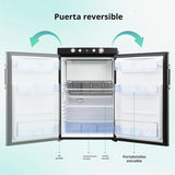 SMETA Nevera de Gas Butano, 100L con Congelador, Trivalente 12v 220v Gas, Frigorifico 12v, sin Ruido, Nevera para Furgoneta Camper Caravana