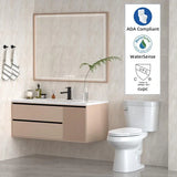 21Toilet, Elongated Toilets for Bathrooms, Two-Piece Toilet with Soft Close Seat, 1.28 Siphonic Flush Toilet with Universal Height ADA Cotton White