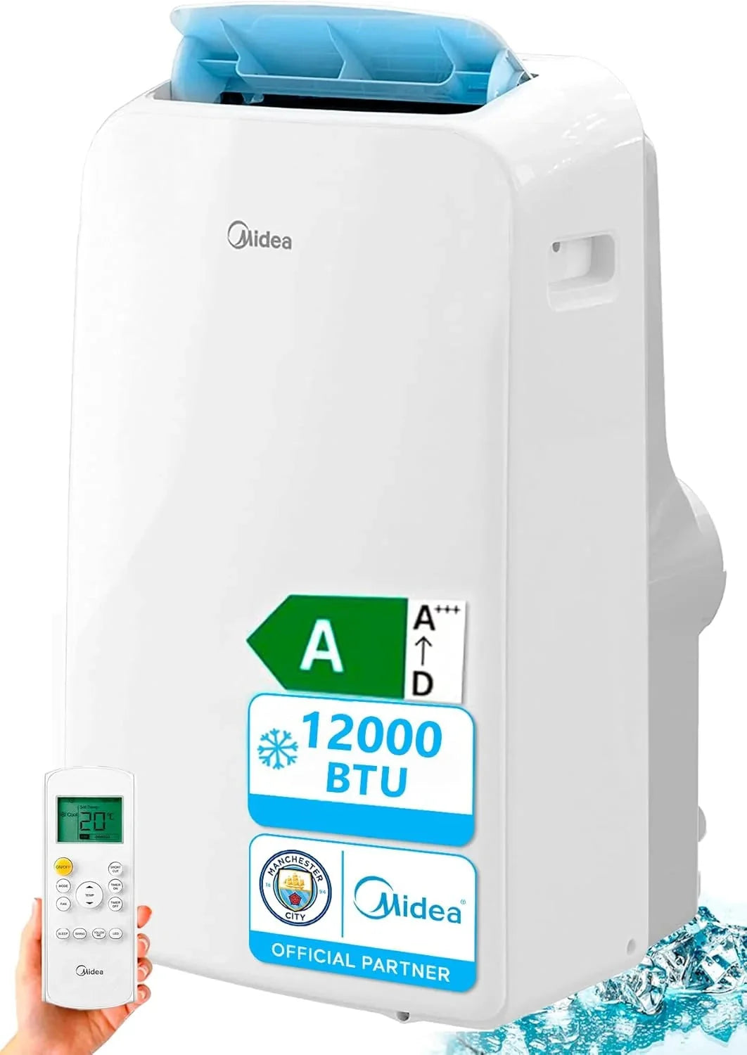 MIDEA Pingüino Aire Acondicionado Portátil 3 en 1 | 3000 Frigorías / 12000 BTU | Air conditioner Silencioso 43m2 - Deshumidificador Ventilador