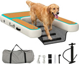 PawHut Aufblasbare Hunde Wasserrampe Hunderampe Pool 151x102 cm Tragbares Hundeboot mit Rutschfester Eva-Oberfläche Schwimmende Dock Leiter für große