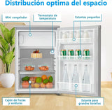 Midea Nevera pequeña 113L con Congelador - Mini frigorífico pequeño para la Habitación/Caravana/Camping - Mini Bar Bajo Consumo - Frigorifico Bajo