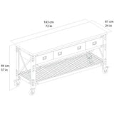 Building Products 72 in. 3-Drawers Rolling Industrial Workbench and Wood Top