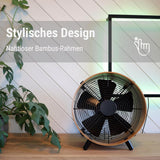 Stadler Form Ventilator Otto, aus Bambus, mit 3 Geschwindigkeiten, ideal im Sommer und fürs Schlafzimmer, Wohnzimmer und Büro geeignet, einfache