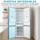 Midea Frigorífico Combi No Frost | 60 cm ancho x 188 alto cm | Inox | Nevera libre instalación 224 L + 86 L Congelador - Refrigerador de bajo consumo