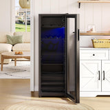 Merax Kühlschrank 128L, Freistehend Getränkekühler mit 120L-Kühlschrank + 8L-Gefrierschrank, mit LED-Innenbeleuchtung und Verstellbare Einlegeböden,