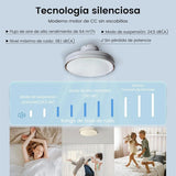 Silencioso Sin Aspas Ventilador de Techo con Luz Regulable 60W 30W Motor DC 30W Luz CCT 3000-5700K LED Lampara Ventilador Techo y Mando 6Velocidades