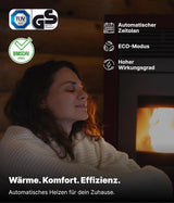 NEMAXX P12 Pelletofen 13,6 kW A+ bis 300 m³ – Auto-Reinigungszyklus, ECO-Modus, Wochenprogramm & mechanische Reinigungsunterstützung – Rot