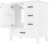 Moimhear Mueble de baño de pie, lavabo, lacado completo, tres cajones silenciosos, lavabo de cerámica integrado (blanco, 76 x 46 x 83,5 cm)