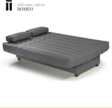 SHIITO - Sofá Cama de 3 Plazas con Arcón Interior - 100 x 193 x 100 cm - Modelo Romeo - con Apertura Clic-Clac - Incluye 2 Cojines - Color Gris Oscuro