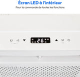 MEDION Smart Climatiseur Split P502 (5000 BTU, 3-en-1, Refroidir, Déshumidification, Ventilation, pour caravane, camping-car, kit de joint de fenêtre,