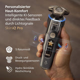 Rasierer i9000 Prestige Ultra, Nass- und Trockenrasierer für Herren, adriatic, Druck- und Bewegungssensor, 5+1 Bartstyler, Reinigungsstation, UV-