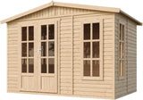 TIMBELA Caseta de jardín de Madera de 6 m2 - Cobertizo Jardin Exterior con Suelo, Ventana, Puerta Doble - Cabaña de jardín para Trabajar en casa - con