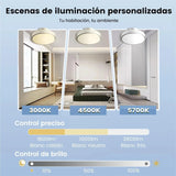 Silencioso Sin Aspas Ventilador de Techo con Luz Regulable 60W 30W Motor DC 30W Luz CCT 3000-5700K LED Lampara Ventilador Techo y Mando 6Velocidades
