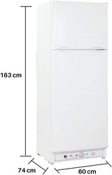 SMETA Nevera Gas con Congelador, 265L (203L+62L), 220V, Refrigerador Congelador Combinado, Refrigerador Camping Gas para Autocaravana, Garaje,