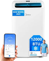 MIDEA Pingüino Aire Acondicionado Portátil 3 en 1 | 3000 Frigorías / 12000 BTU | Air conditioner Silencioso 43m2 - Deshumidificador Ventilador