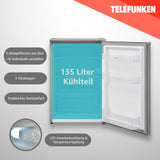 TELEFUNKEN Kühlschrank ohne Gefrierfach freistehend | Standkühlschrank mit 135 Liter Nutzinhalt | Kühlschrank klein mit Gemüsefach |