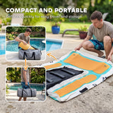 PawHut Aufblasbare Hunde Wasserrampe Hunderampe Pool 151x102 cm Tragbares Hundeboot mit Rutschfester Eva-Oberfläche Schwimmende Dock Leiter für große