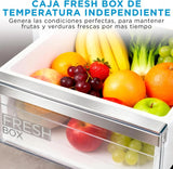 Midea Frigorífico Combi No Frost | 60 cm ancho x 188 alto cm | Inox | Nevera libre instalación 224 L + 86 L Congelador - Refrigerador de bajo consumo