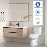21Toilet, Elongated Toilets for Bathrooms, Two-Piece Toilet with Soft Close Seat, 1.28 Siphonic Flush Toilet with Universal Height ADA Cotton White