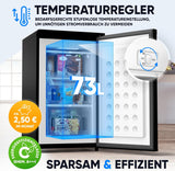 Stillstern Gefrierschrank C (73L) 4-Sterne-Gefrierfach -18°C ger. Energiever. Mini Freezer mit 3 Fächer, stufenlos reg. Temp., kleine Tiefkühltruhe,