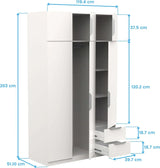 Miroytengo Armario Ghost Grande 6 Puertas y 2 Cajones Color Blanco Mate 203x119 cm