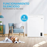 MIDEA Arcon Congelador Pequeño Horizontal de 99L, Motor Inverter, Control Electrónico de Temperatura, Tecnologia D-TYPE Tube, Cestas con Asa, Easy