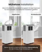 Pro Breeze 12000 BTU Mobile Klimaanlage (Räume bis 50m2) – Klimaanlage mobil mit App-Steuerung, Timer & LED-Display – inkl. Fensterabdichtung &