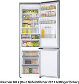Samsung RB38C7AGWS9/EF Kühl-Gefrierkombination, 203 cm, 387 l, AI-Kühlschrank mit Gefrierfach, SmartThings AI Energy Mode, Cool Select+, Twin Cooling