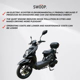 Swoop Elegante E-Scooter Elektroroller Schwarz 1000W