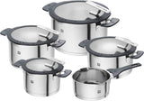 ZWILLING Simplify Kochtopf-Set 5-teilig, Mit Ausgießfunktion, Stay-Cool-Griffe, Induktionsgeeignet, Edelstahl, Silber