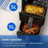Philips Airfryer Series 4000 Double Vertical Basket 10L – RapidAir Technology, Sync, 2 Baskets at Once, 45% Less Space, PFAS Free Ceramic Coating,